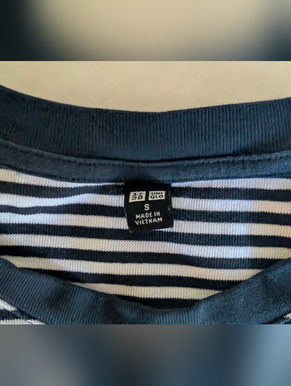 Uniqlo Navy and White Striped Tee - Picture 3 of 3